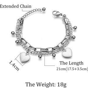 Silver Heart Charm Bracelet